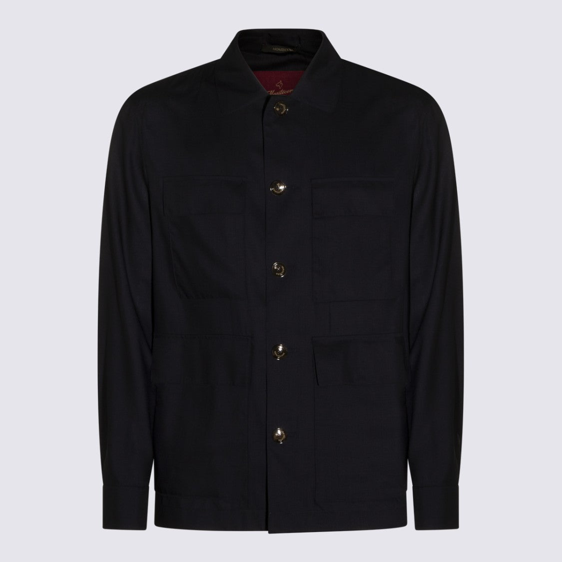 Montecore Structured Blue Jacket With Classic Collar