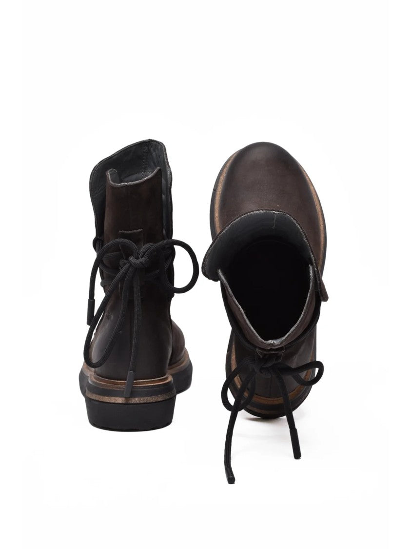 Patrizia Bonfanti Brown Leather Lace-Up Boots