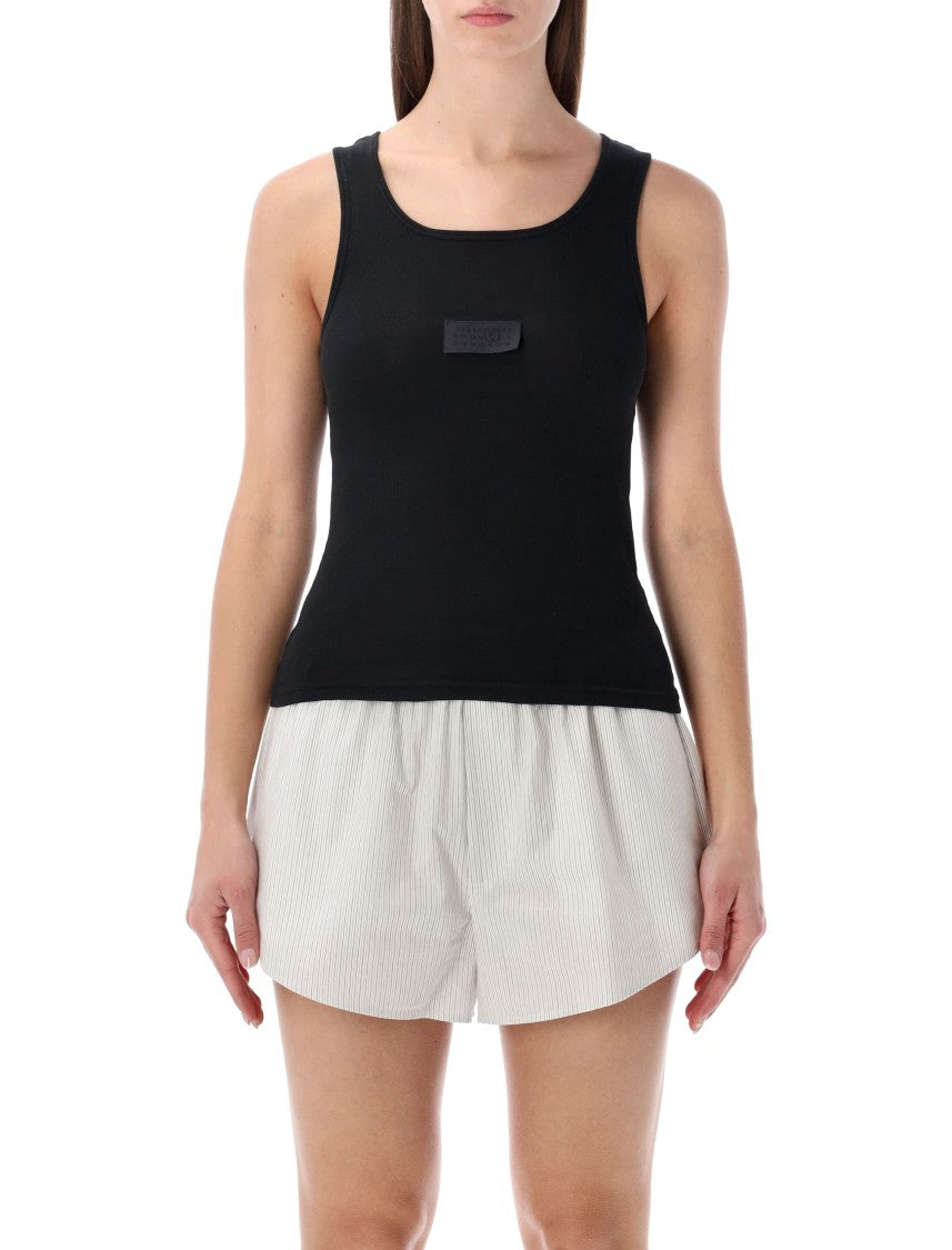 Mm6 By Maison Margiela Ribbed Jersey Tank Top