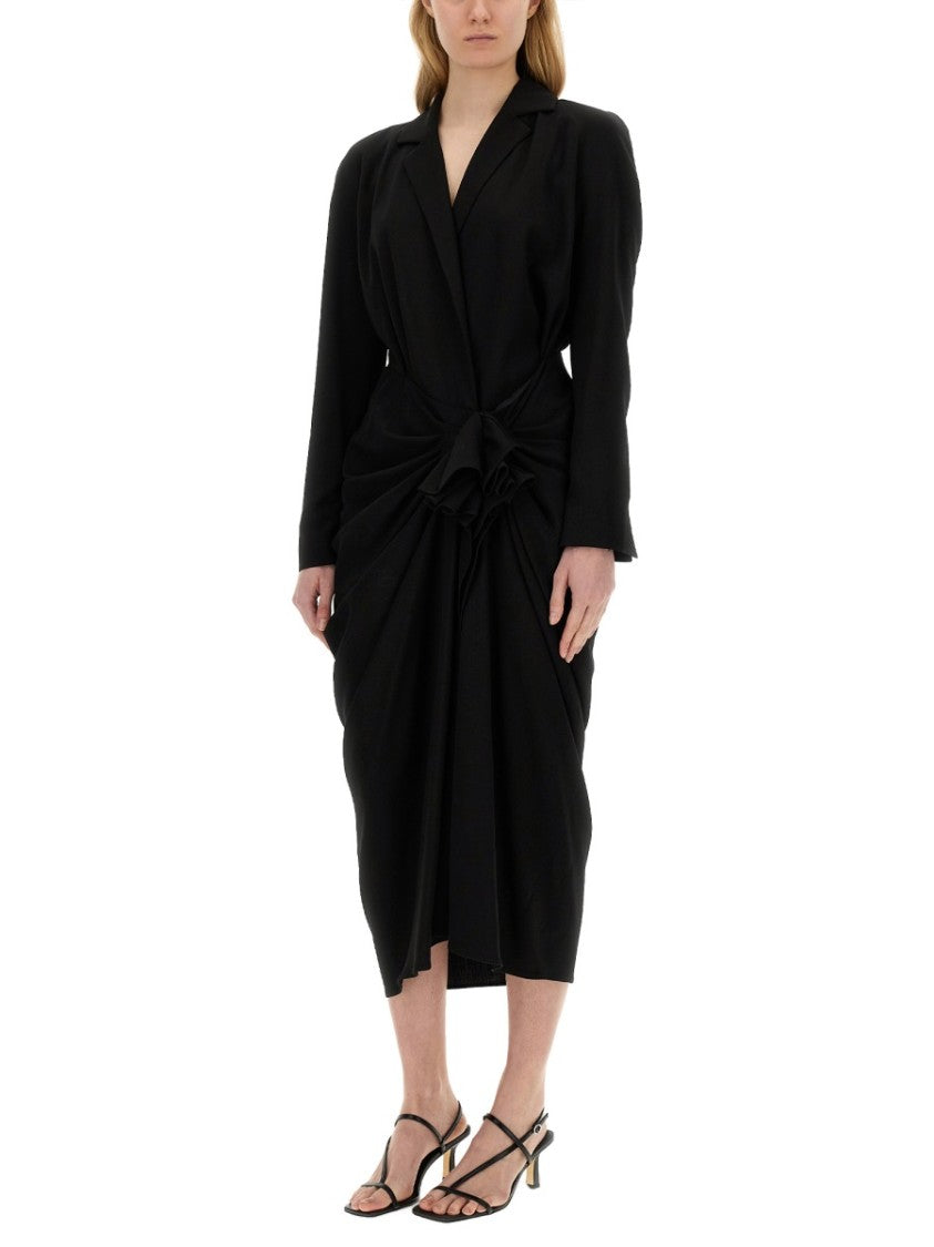 Dries Van Noten Slim Fit Midi Dress With Tailored Silhouette