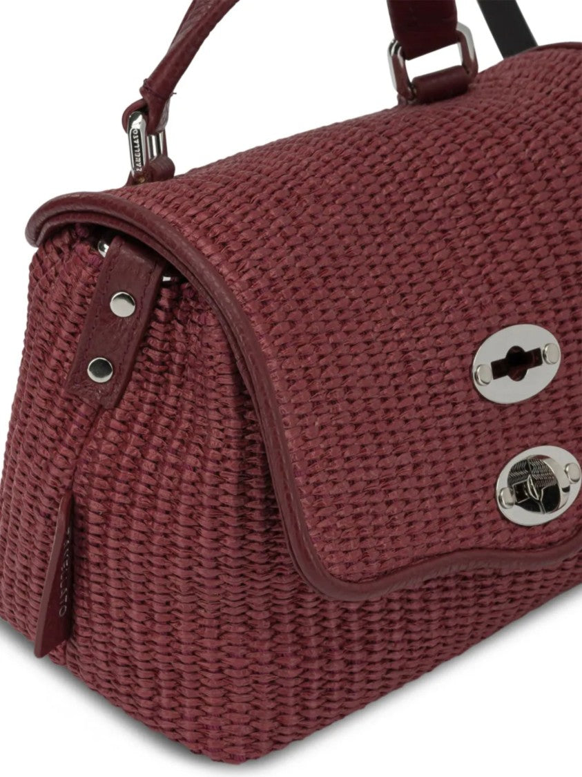 Zanellato Fuchsia Woven Texture Leather Trim Shoulder Bag
