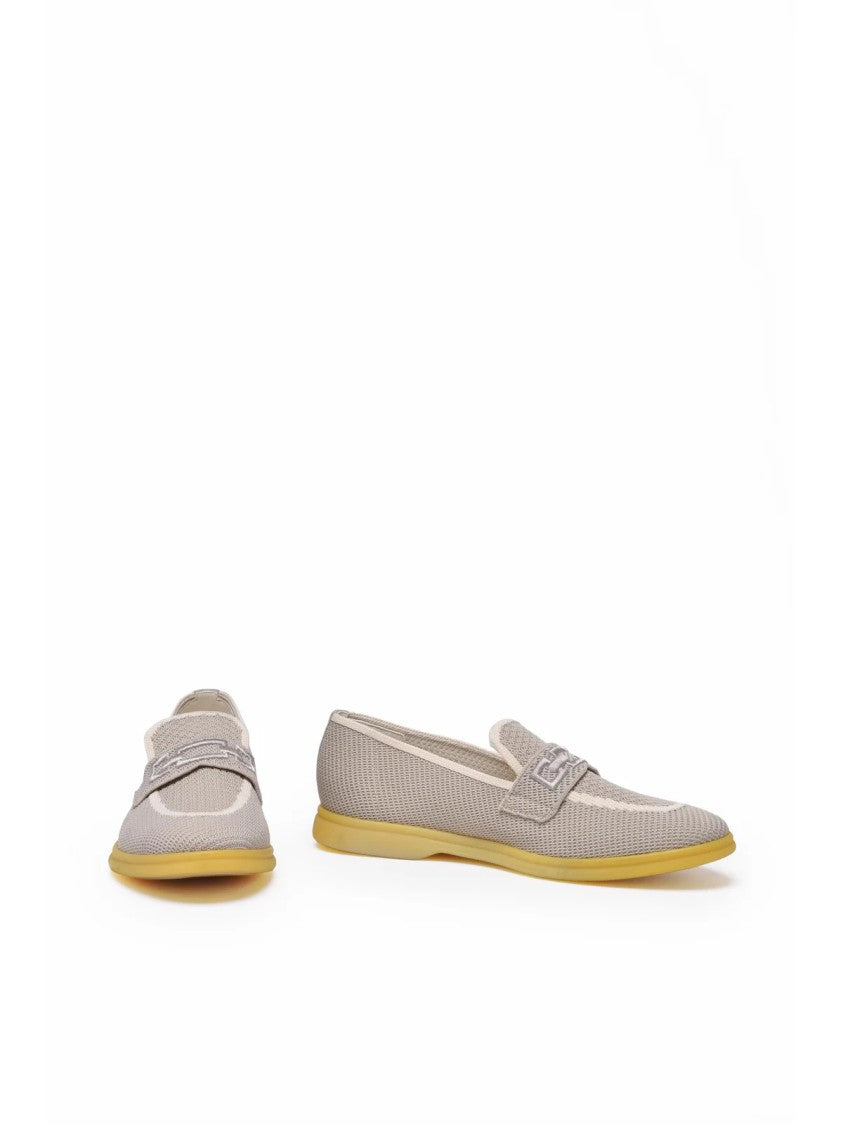 Eleventy Grey Fabric Rubber Loafer
