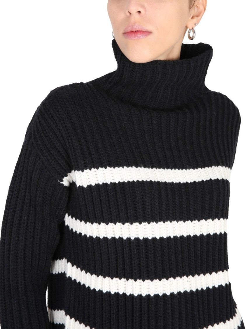 Stefano Mortari Chunky Knit Turtleneck With Ribbed Collar