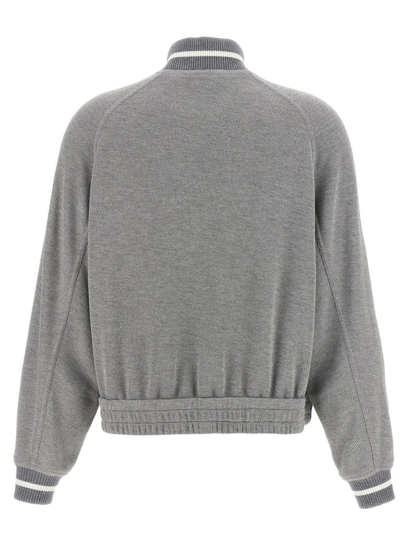 Brunello Cucinelli Logo Embroidery Lamé Sweatshirt