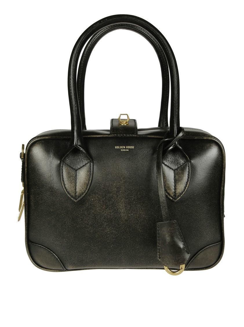 Golden Goose Structured Black Leather Shoulder Bag