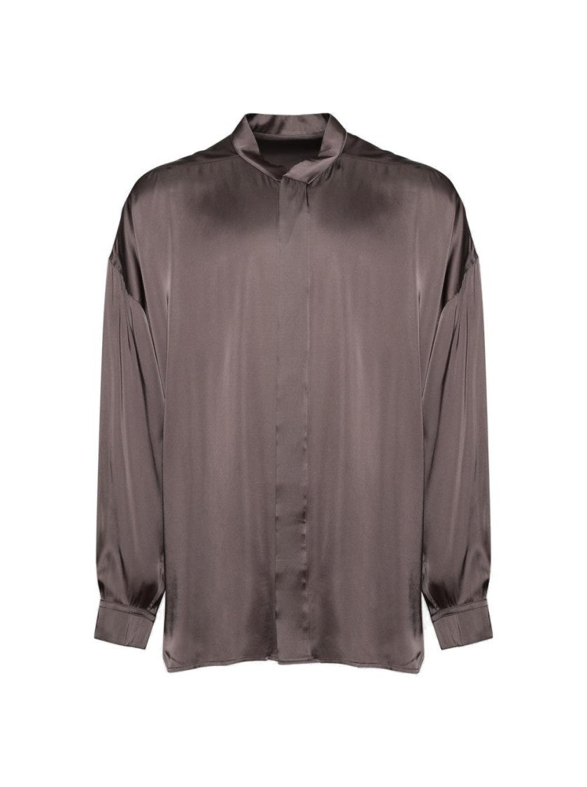 Rick Owens Oversized Snap Collar Faun Shirt Dust