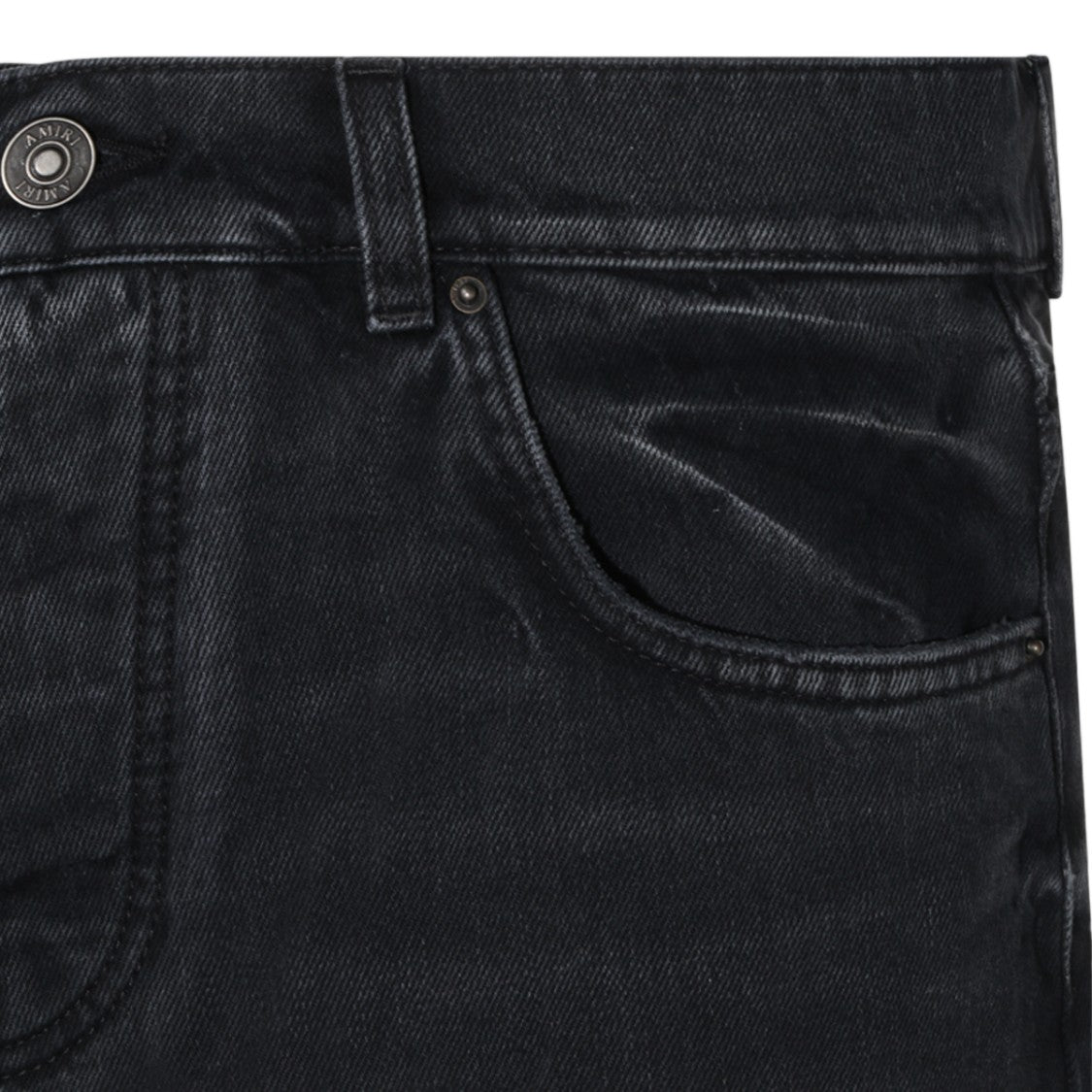 Amiri Relaxed Straight-Leg Distressed Studded Jeans