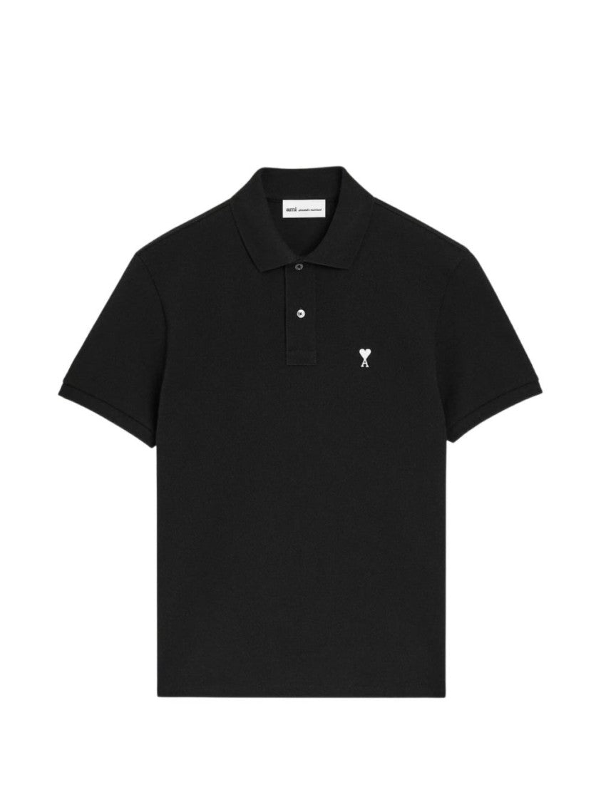 Ami Paris Short-Sleeve Polo Shirt With Traditional Collar