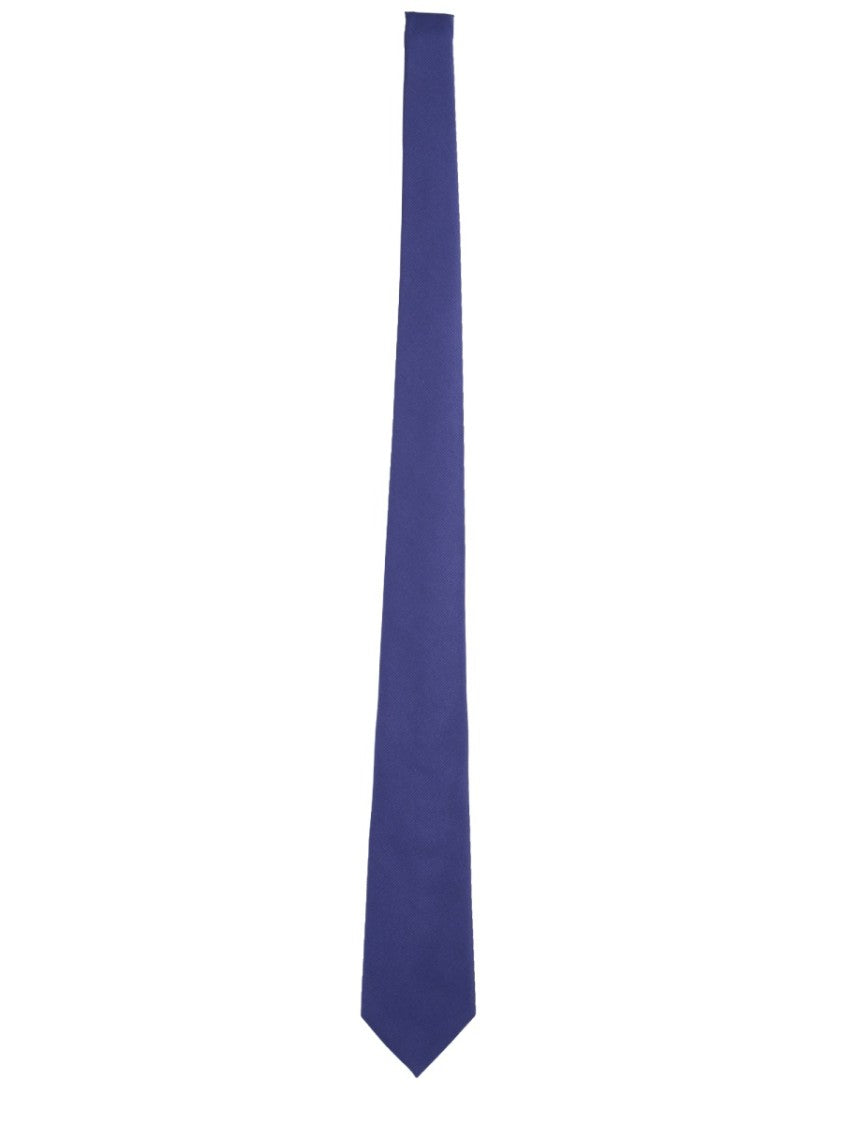 Giorgio Armani Solid Blue Pointed Tip Silk Tie