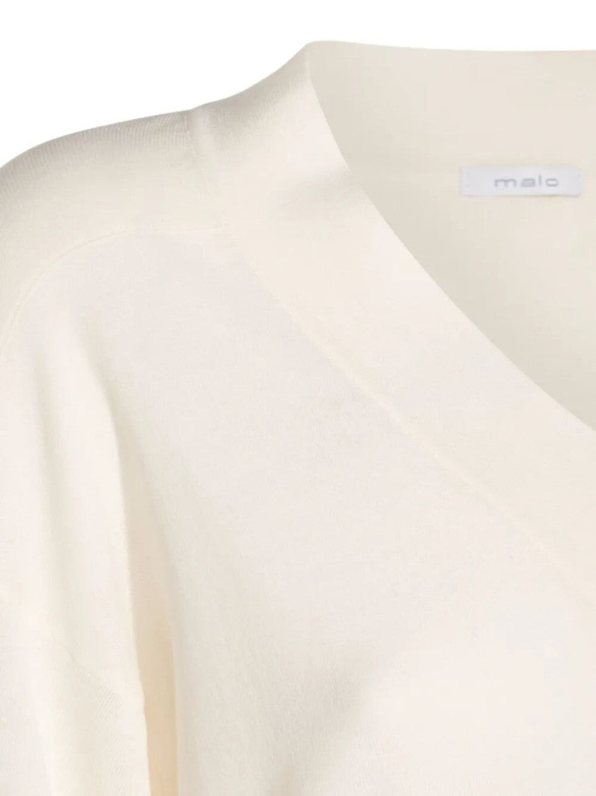 Malo Relaxed Fit Long Sleeve V-Neck Sweater