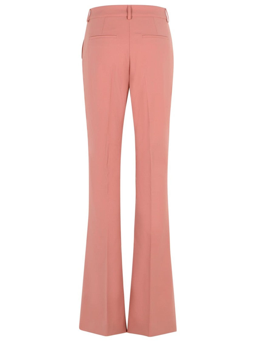Sportmax 'Febe' Flare Tight Pants In Antique Pink Virgin Wool