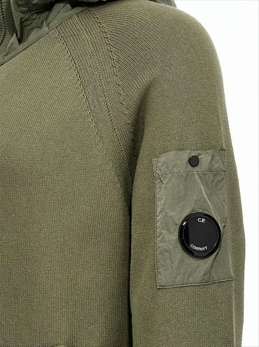 C.P. Company Knitted Hooded Jacket With Distinctive Patch Pocket