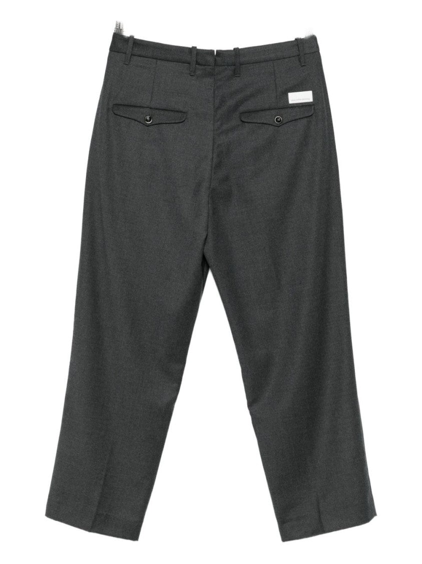 Nine In The Morning Tailored Dark Grey Trousers With Pleated Front