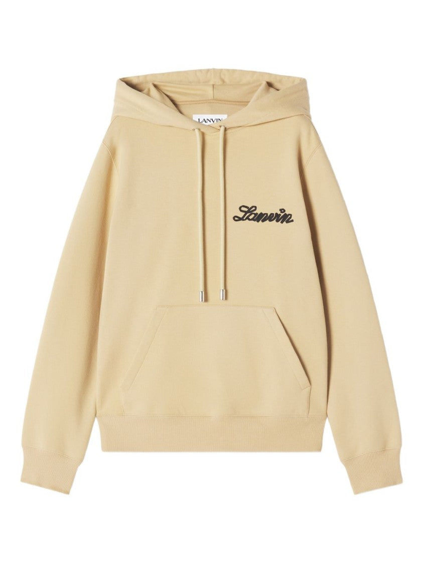 Lanvin Beige Relaxed-Fit Hoodie With Adjustable Drawstring