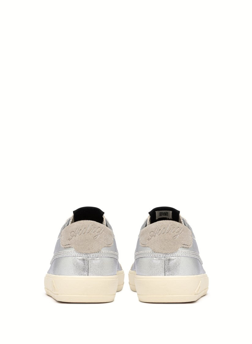 Autry Silver Windscape Laminated Canvas Sneakers