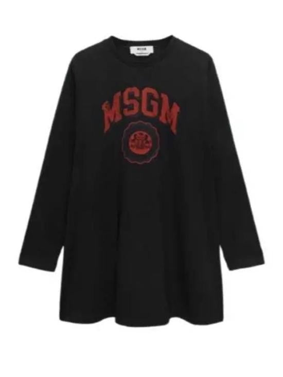 Msgm Relaxed-Fit Long-Sleeved Top With Flared Hem And Graphic Design