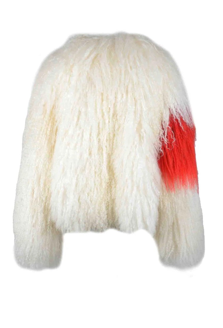 Msgm Real Fur Outerwear - White/Red