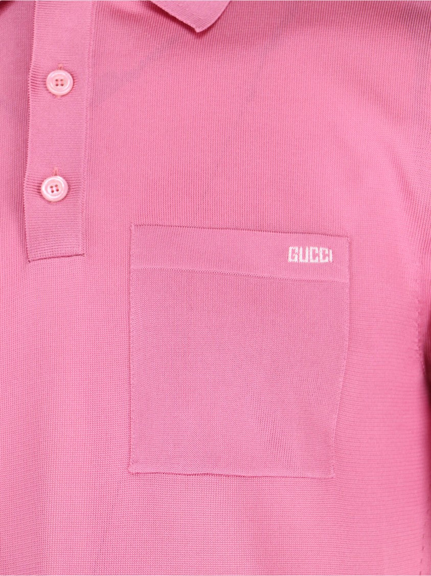 Gucci Logo Knit Polo – Pink