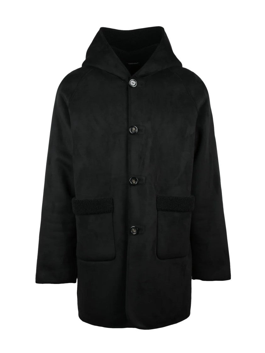 Daniele Alessandrini Eco Coat With Plush Interior And Button Closure