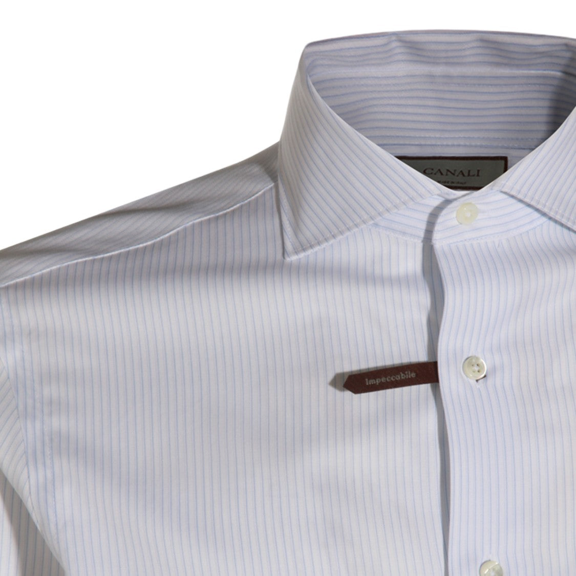 Canali Classic White Striped Formal Shirt