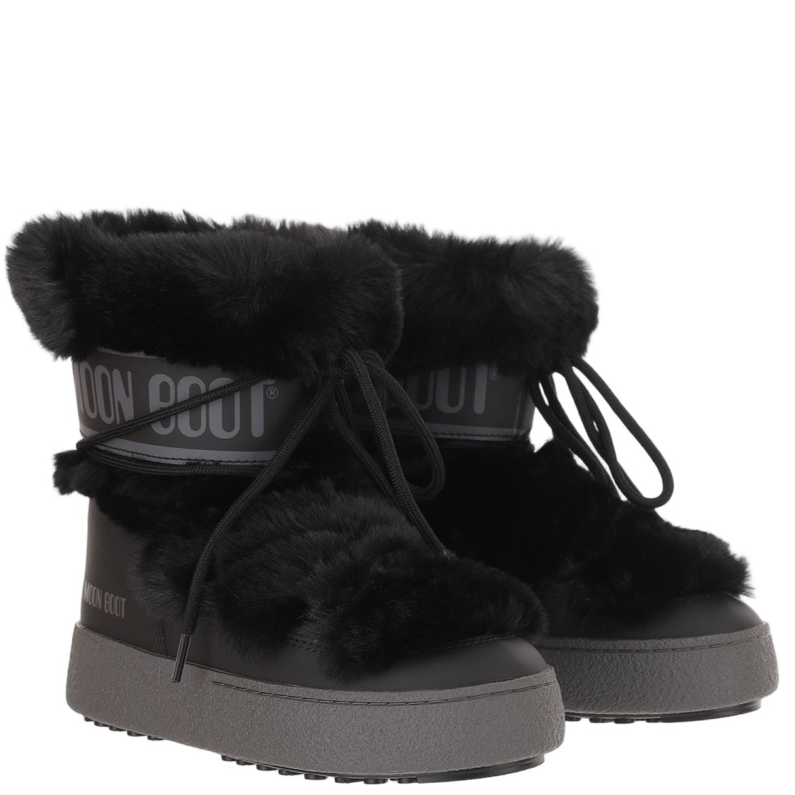 Moon Boot Ltrack Tube Faux Fur Ankle Boots With Thermoplastic Rubber Midsole