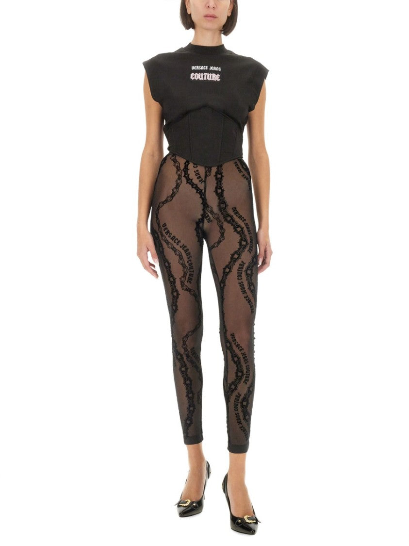 Versace Jeans Couture Slim-Fit Top With Contrasting Logo Detail