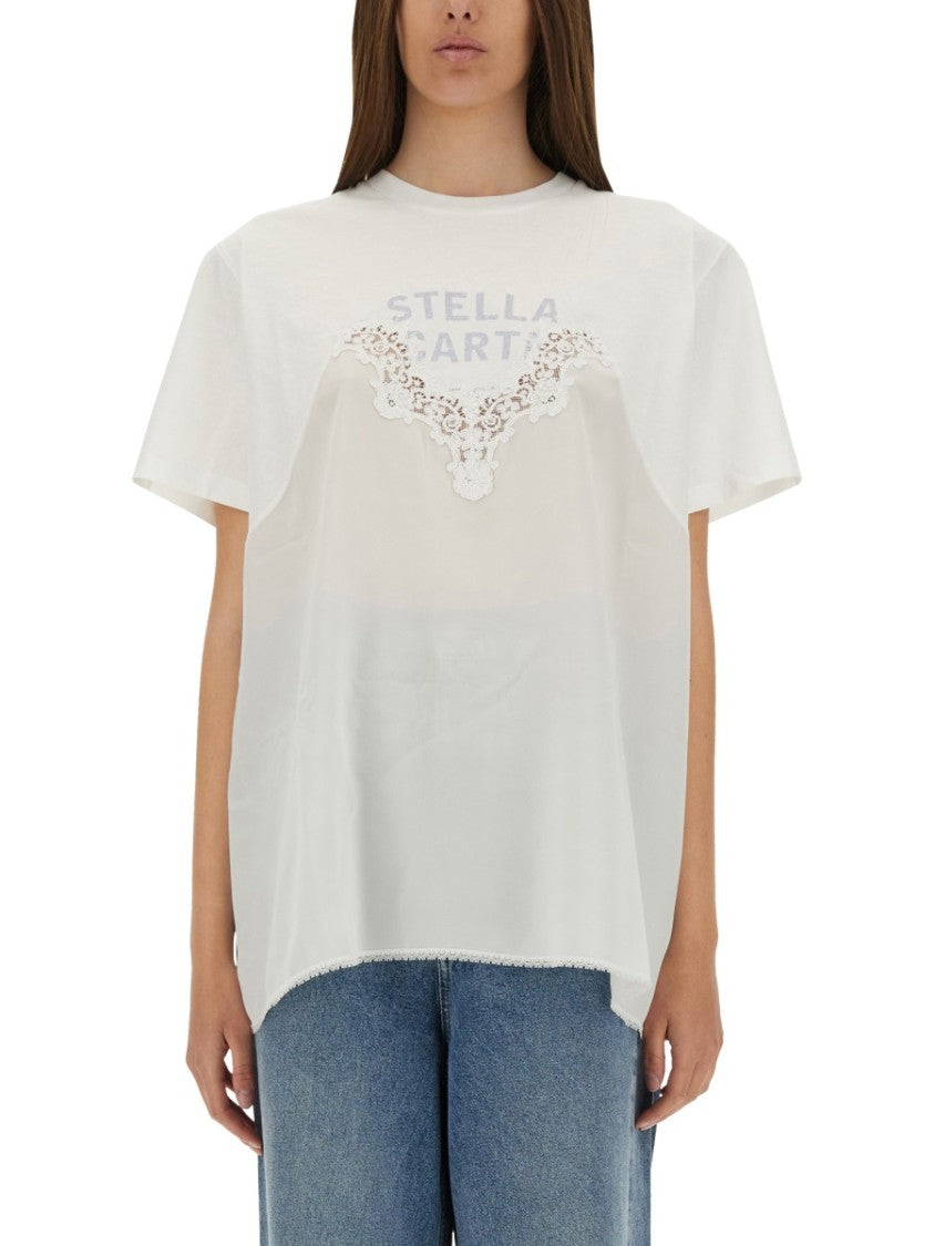 Stella Mccartney Relaxed-Fit T-Shirt With Lace Insert