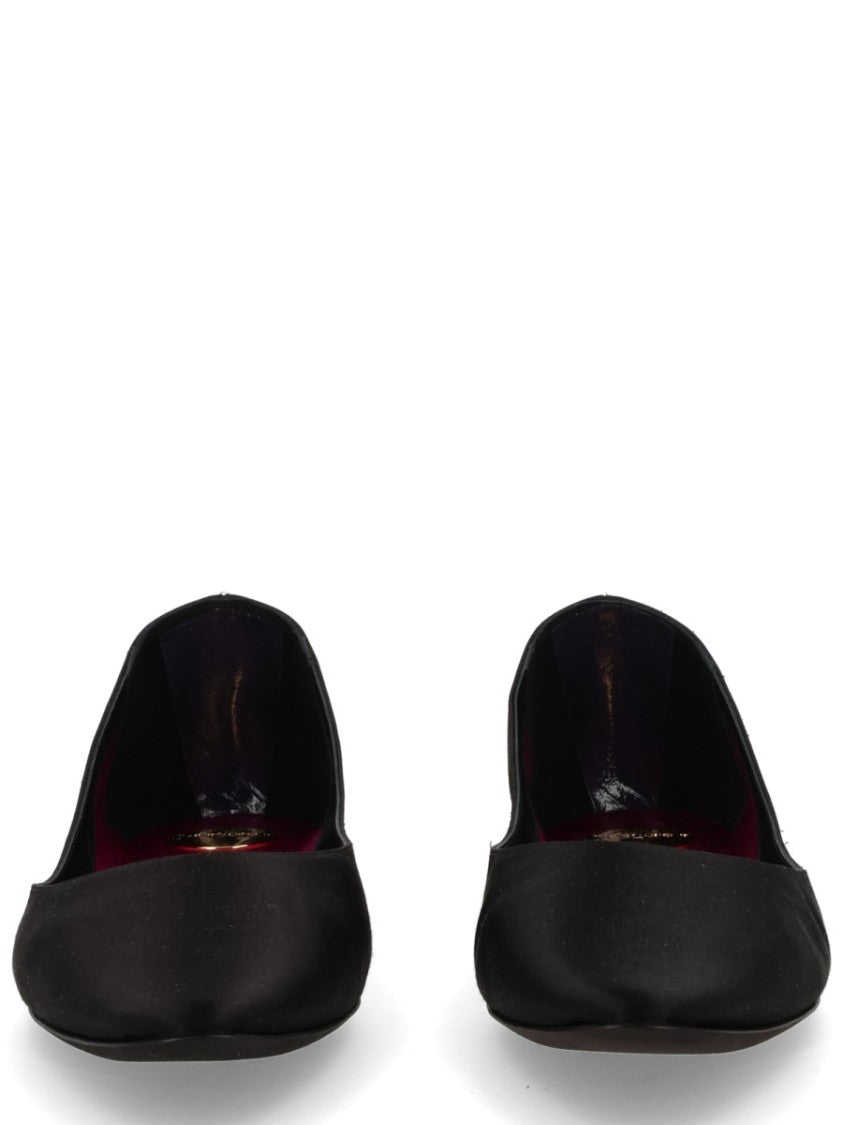 Saint Laurent Magenta Crepe Satin Lou Pointed Flats