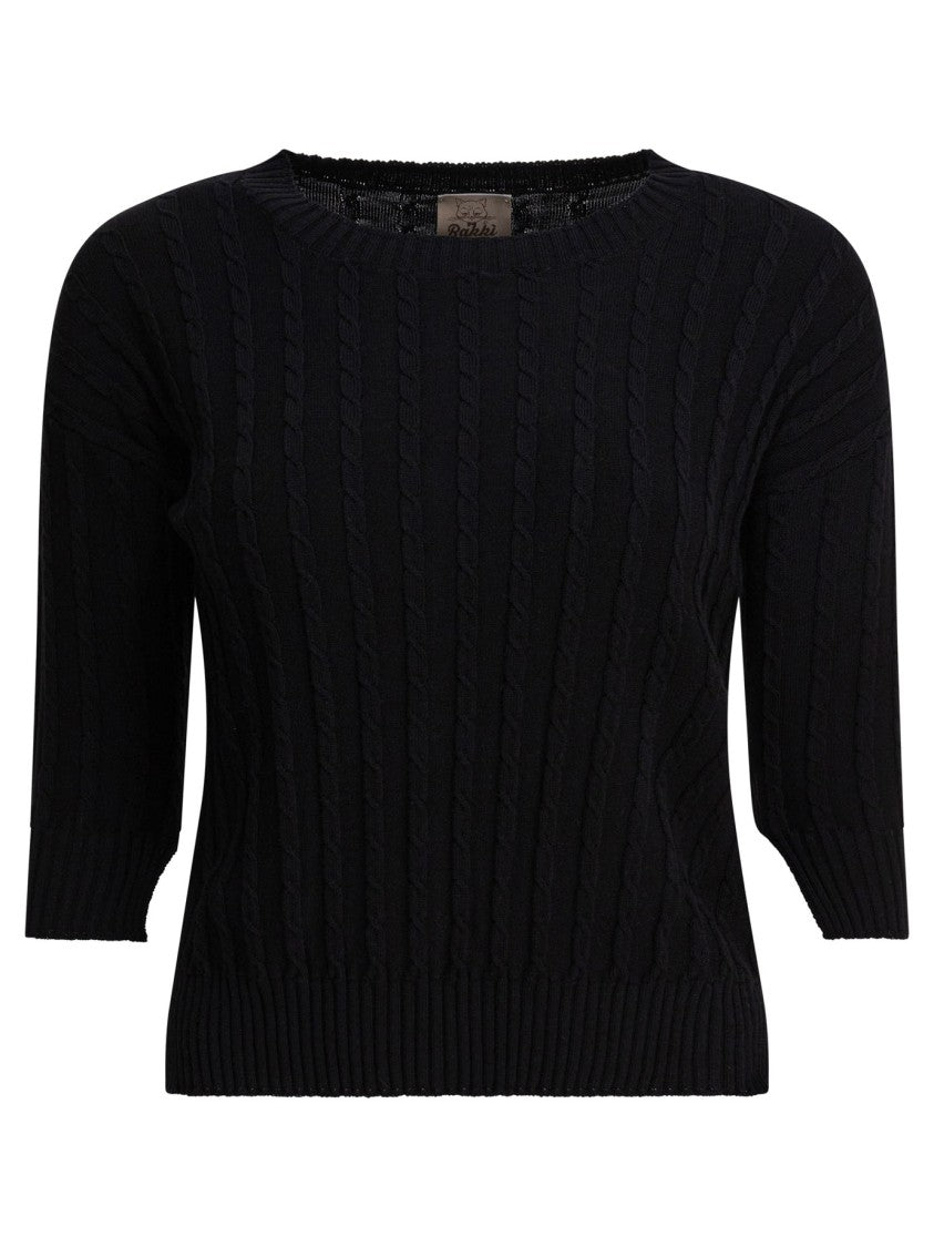 Rakki' Classic Cable Knit Black Rakkì Sweater
