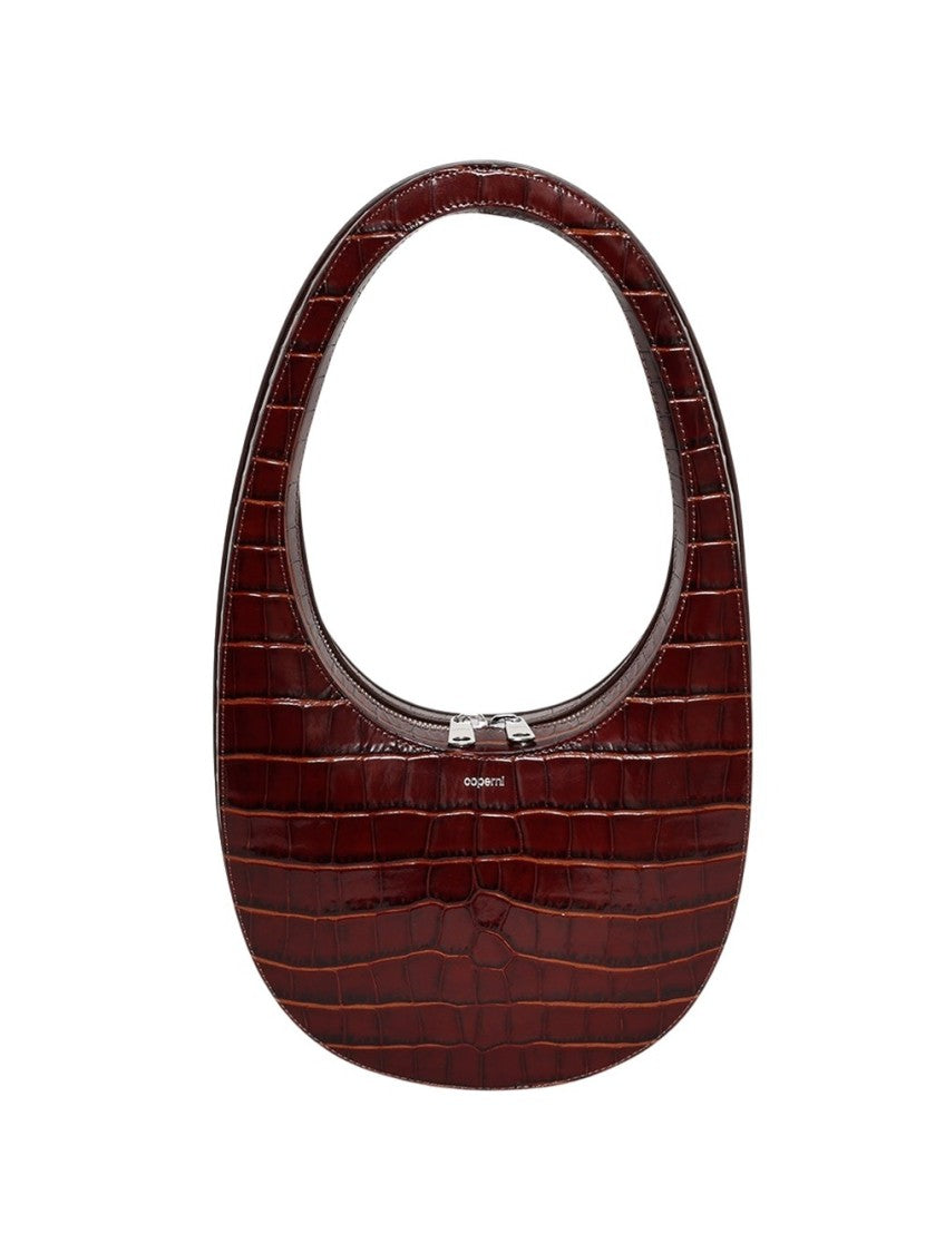 Coperni Croco Swipe Bag Brown