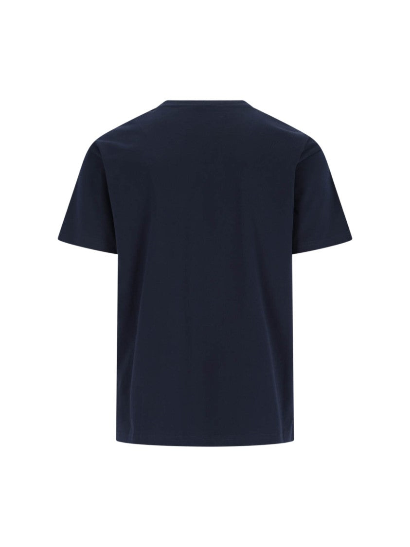 Givenchy Navy Blue Contrast Logo Jersey T-Shirt