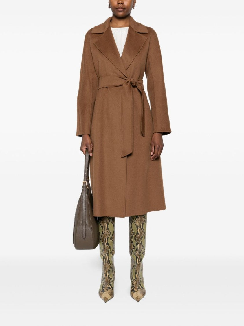 Max Mara Beige Midi Wrap Coat