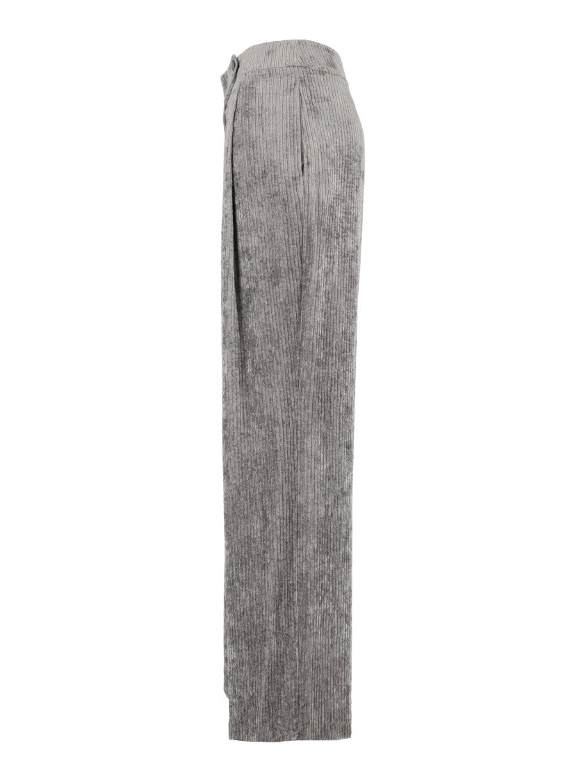 Emporio Armani High-Waisted Textured Wide-Leg Pants