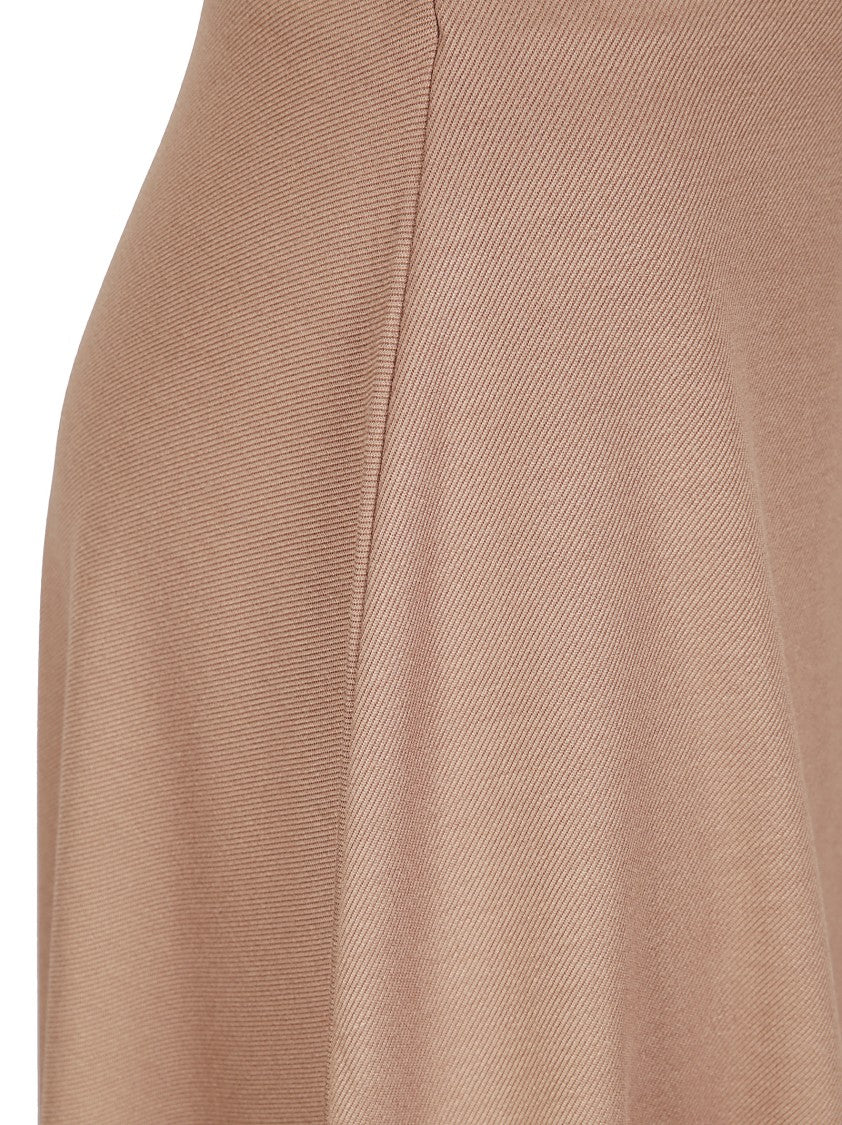 Hira Brown Flared Skirt In Heavy Fabric