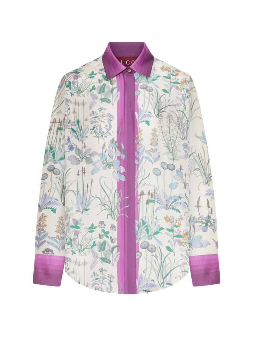 Gucci Botanical Print Silk Shirt