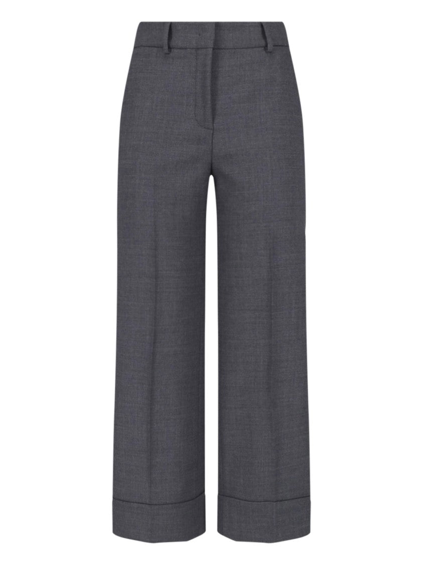 Incotex Grey Wide-Leg Tailored Wool Pants