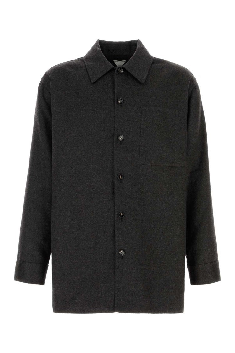 Bottega Veneta Dark Grey Flannel Shirt