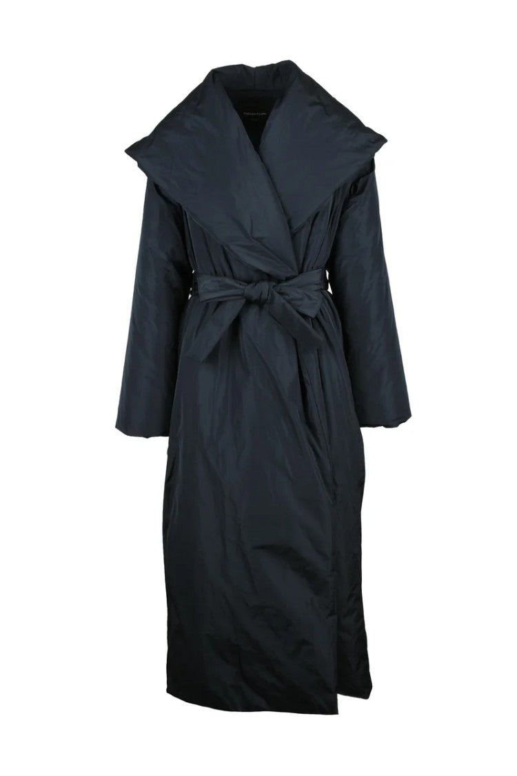 Fabiana Filippi Long Down Jacket With Belt - Black