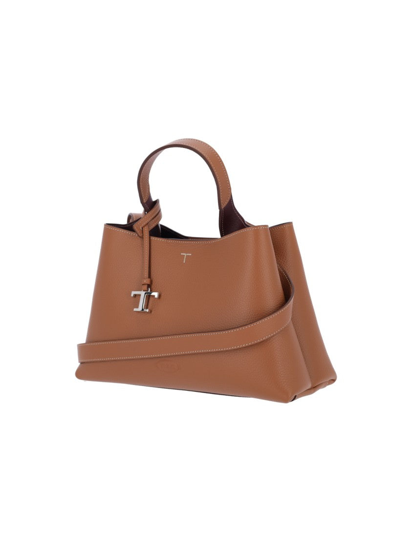 Tod's Small Handbag In Brown Hammered Calfskin