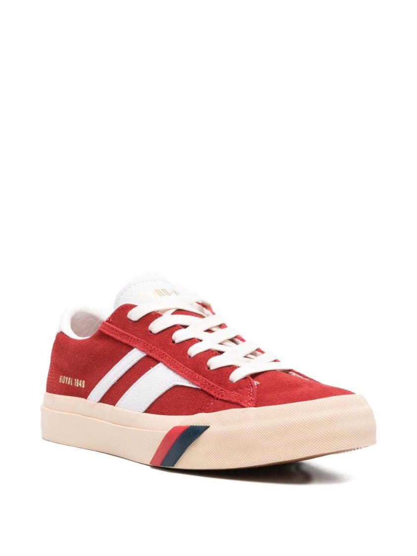 Pro-Keds Low-Top Sneakers With Red Stripes And Lace-Up Design