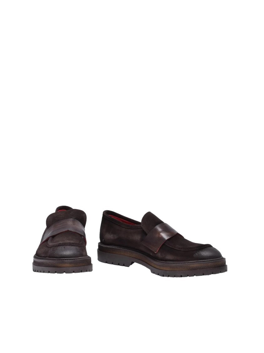 Wow Made In Italy Brown Suede Leather Rubber Men's Loafer