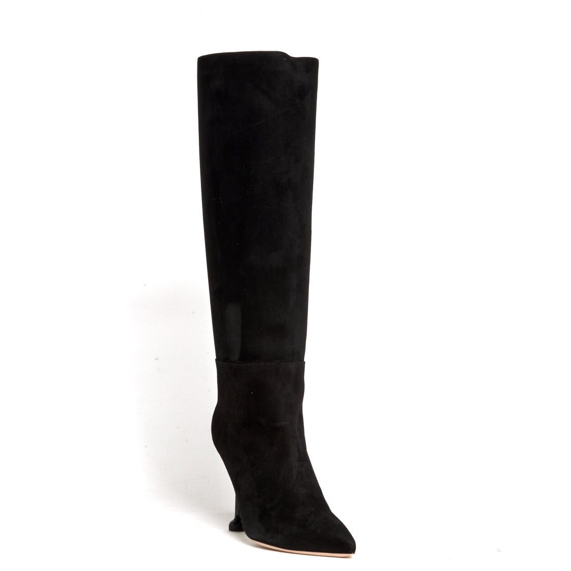 Ninalilou Black Suede Boots With Chic Button Detail