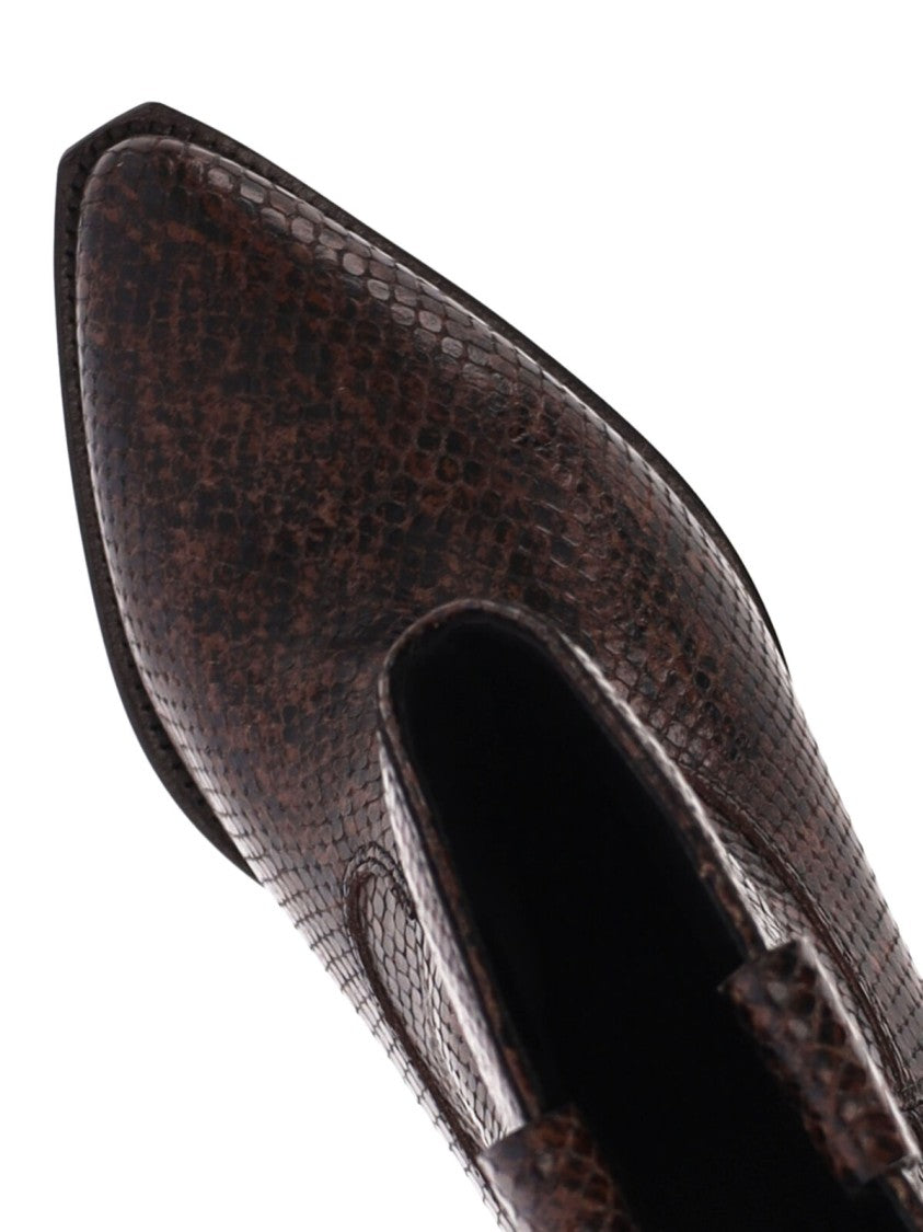 Isabel Marant Brown Duerto Snakeskin-Effect Calfskin Boots