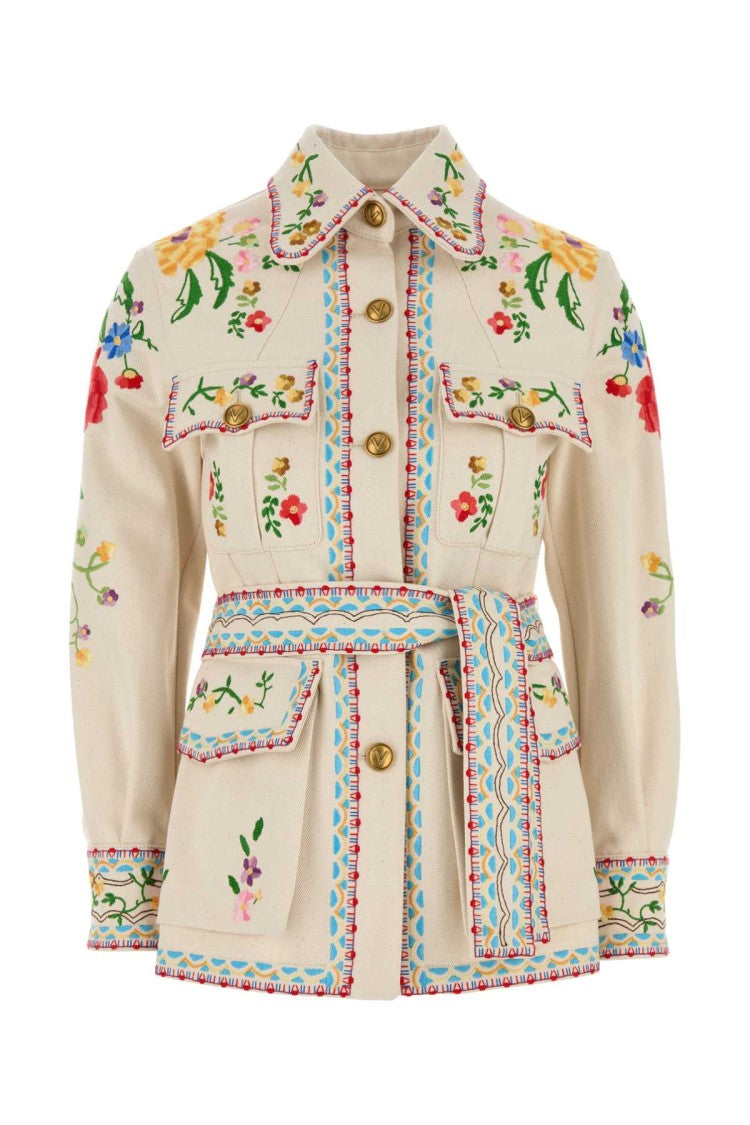 Valentino Garavani Embroidered Denim Blazer