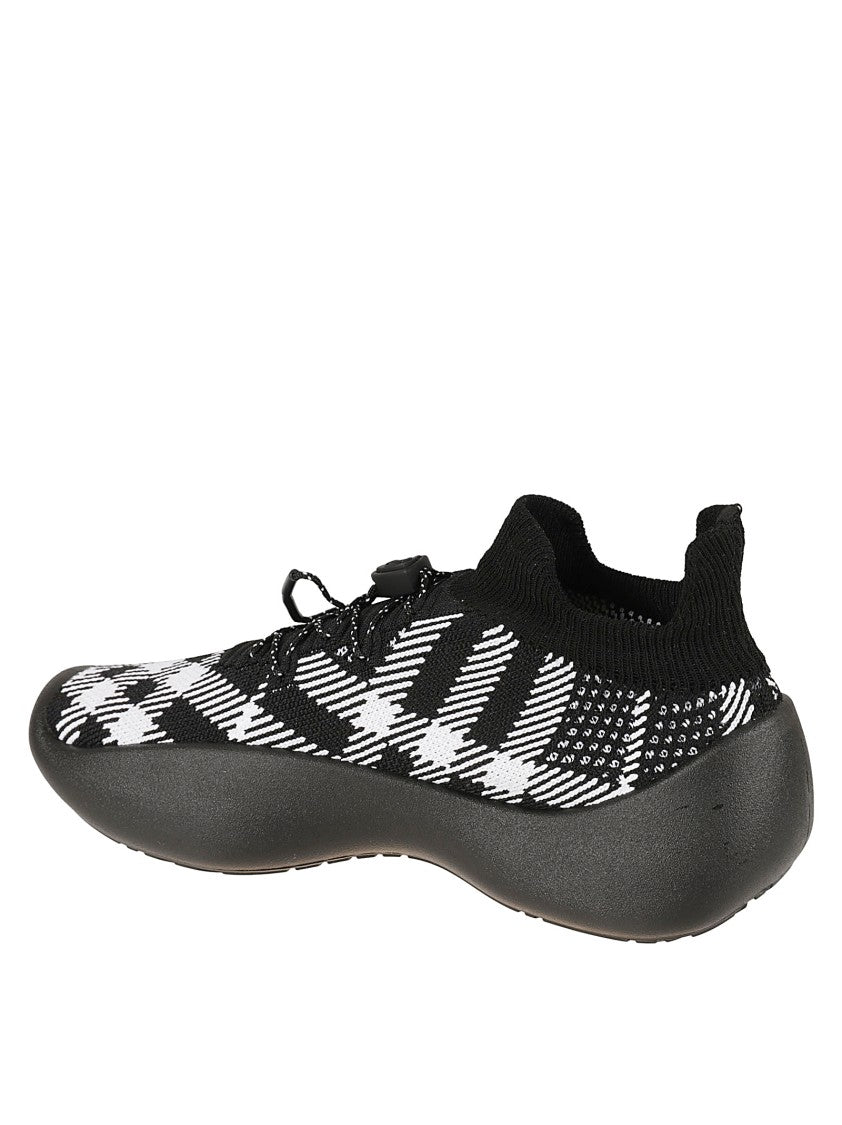 Burberry Knitted Upper Sneakers With Sock-Like Collar