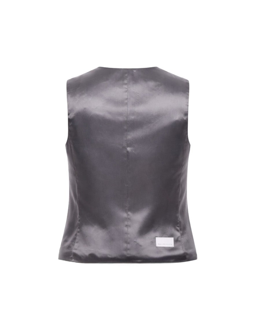 Nine In The Morning Iron Ariele Tailored Wool-Blend V-Neck Vest