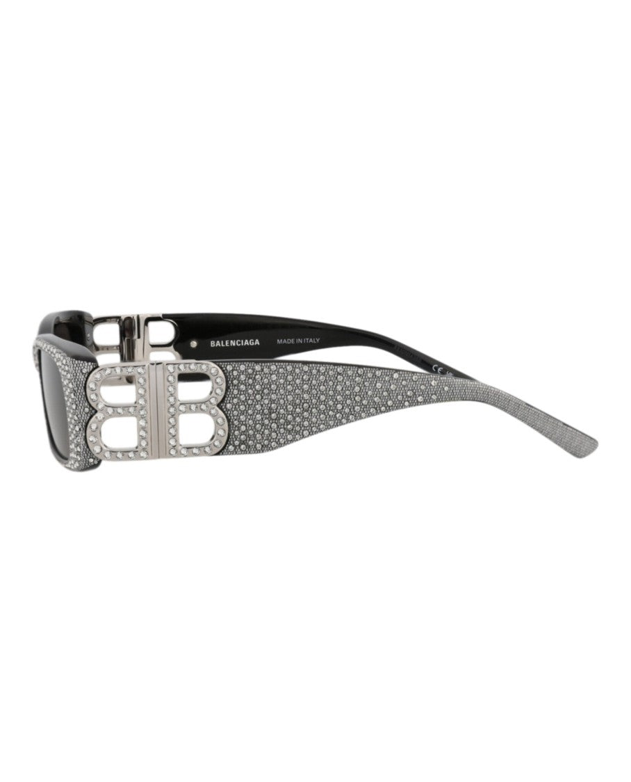 Balenciaga Square-Frame Recycled Acetate Sunglasses With Crystal Accents