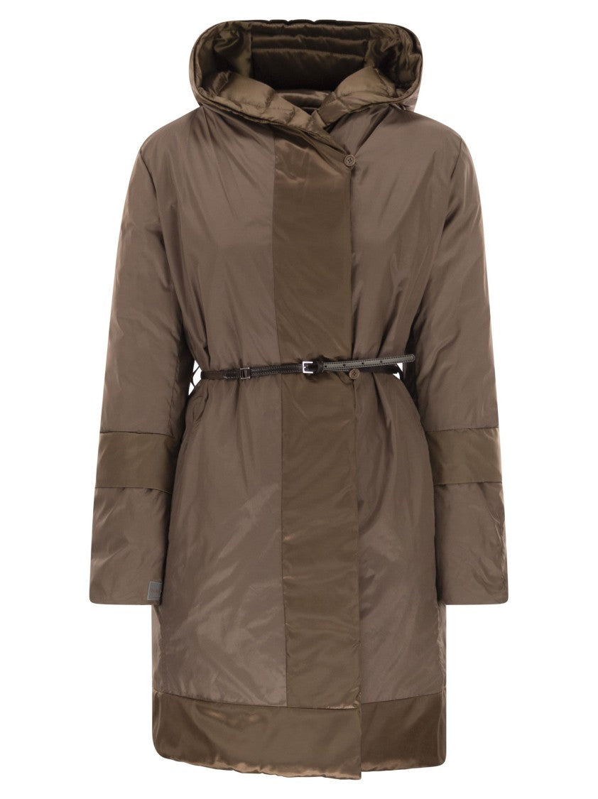 Max Mara Novef - Reversible Down Jacket In Water-Repellent Satin