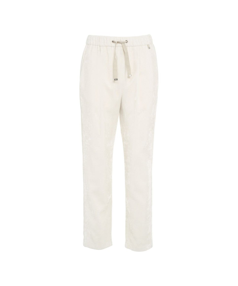 Herno Straight-Leg Velvet Joggers With Elastic Waistband