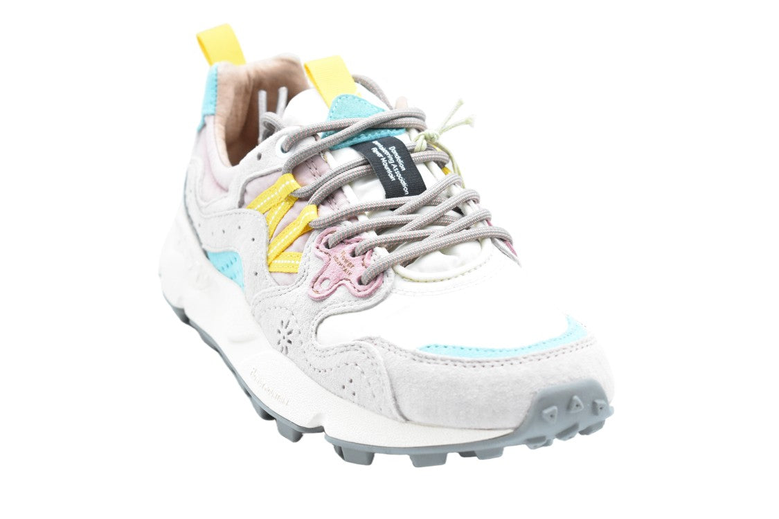 Flower Mountain Pink White Suede Nylon Low-Top Shoes